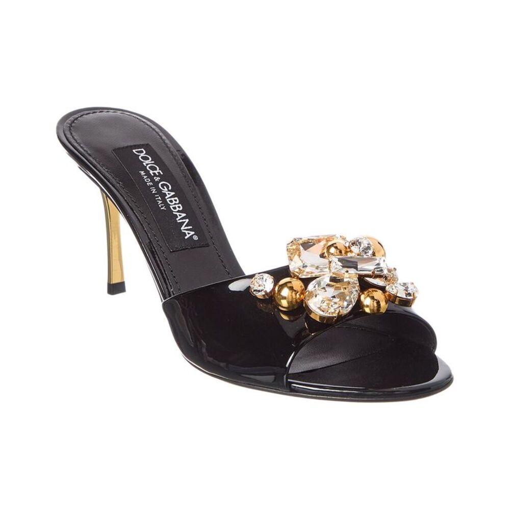 Dolce & Gabbana Keira 76 Patent Sandal, Black